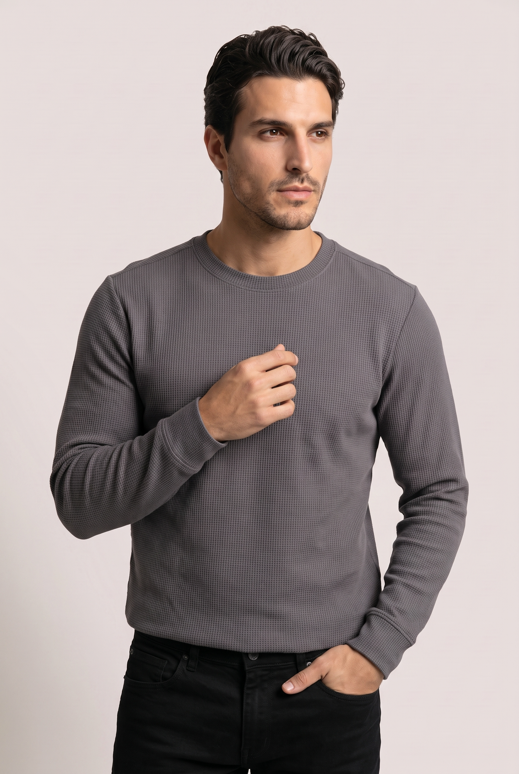 0 Yaka Basic Waffle Sweatshirt (6210)
