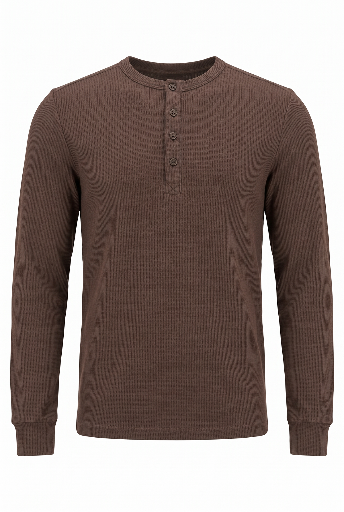Düğmeli Yaka Waffle Sweatshirt (6211)