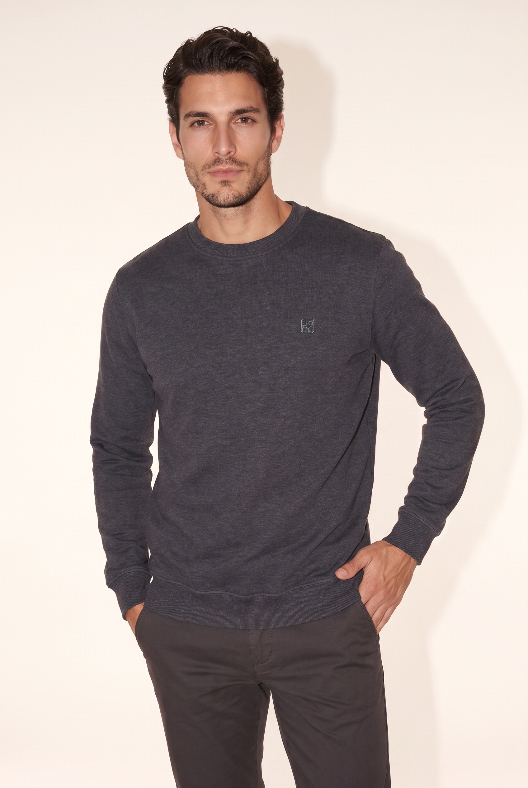 0 Yaka Nakışlı Selanik Sweat (6212)