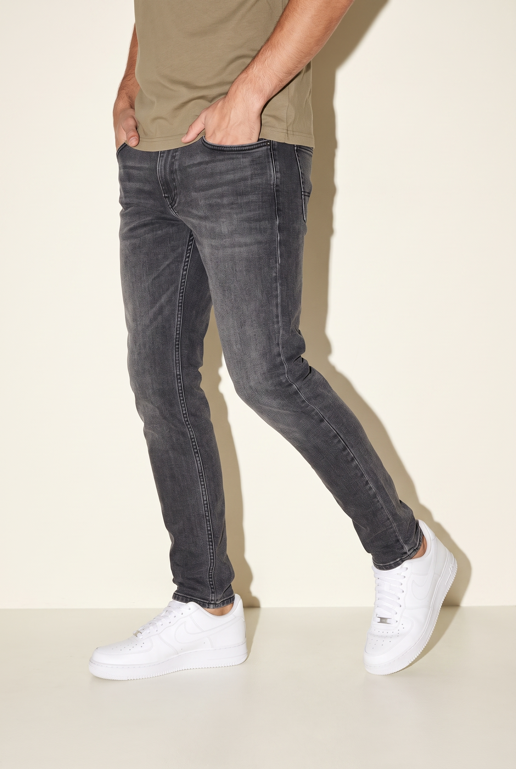 Napoli Normal Bel Düğmeli Dar Paça Jean (1115-F03)