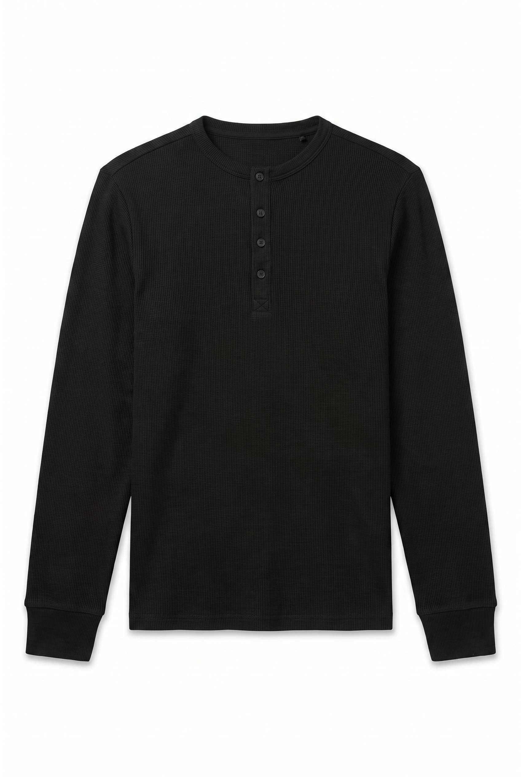 Düğmeli Yaka Waffle Sweatshirt (6211)