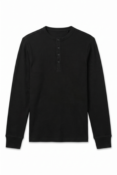 Düğmeli Yaka Waffle Sweatshirt (6211)