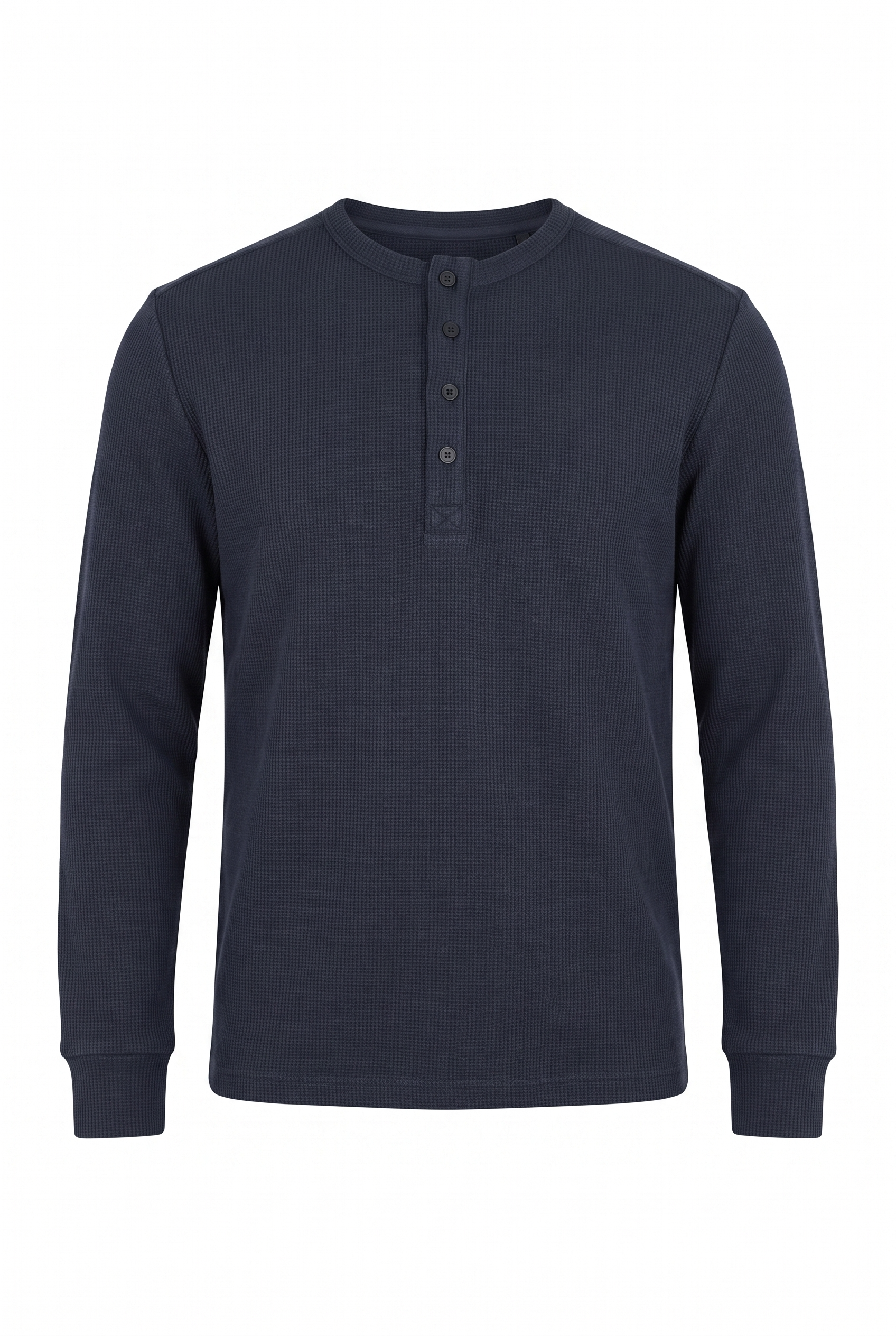 Düğmeli Yaka Waffle Sweatshirt (6211)