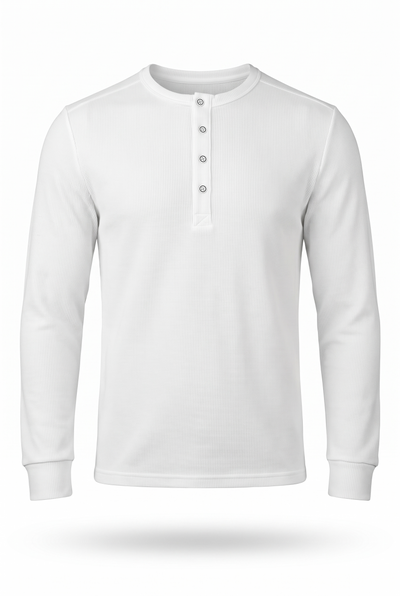 Düğmeli Yaka Waffle Sweatshirt (6211)