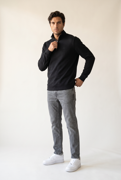Dik Yaka Nakışlı Selanik Sweat (6213)