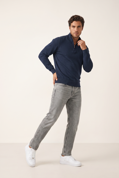 Dik Yaka Nakışlı Selanik Sweat (6213)
