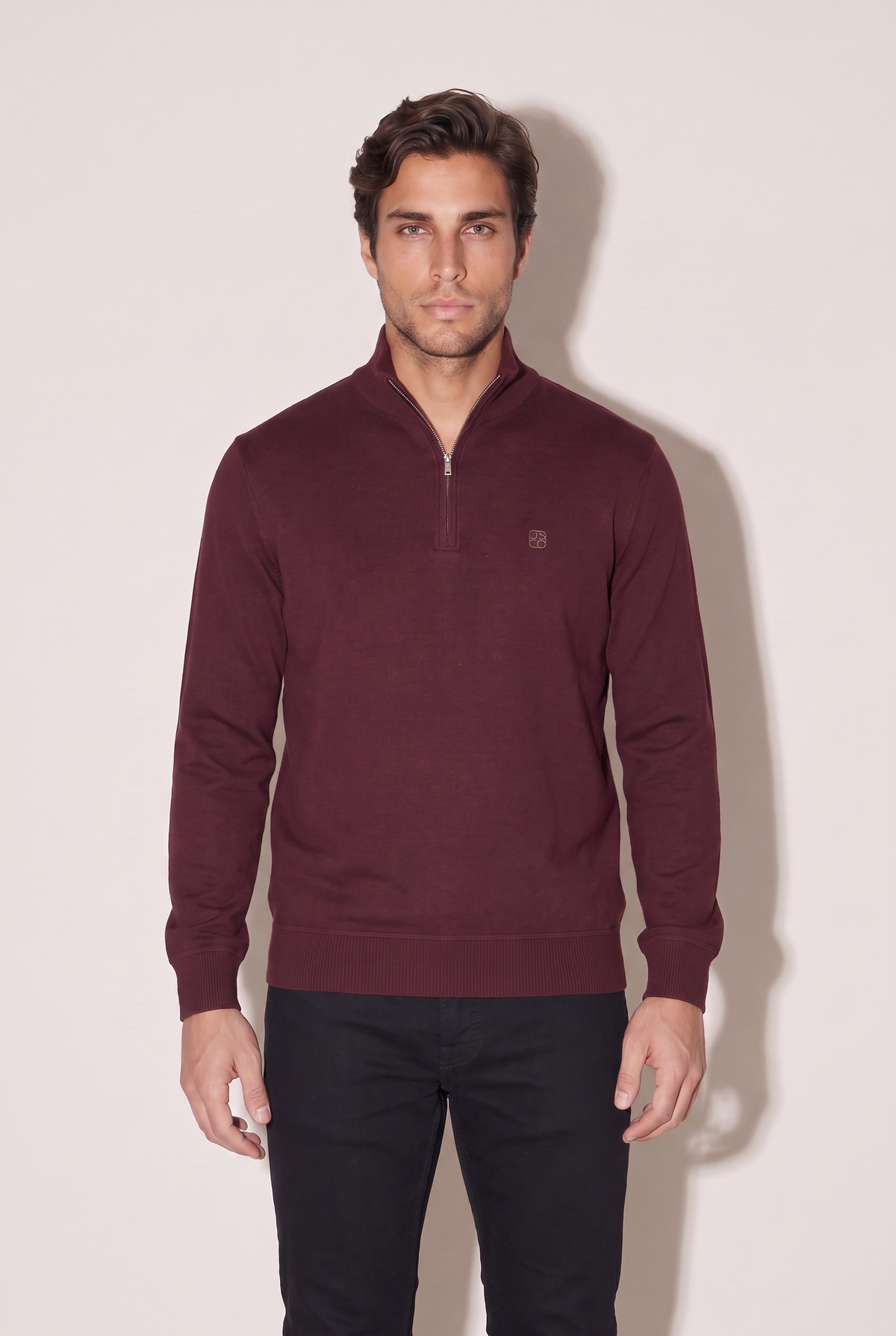 Dik Yaka Nakışlı Selanik Sweat (6213)