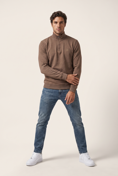 Dik Yaka Nakışlı Selanik Sweat (6213)