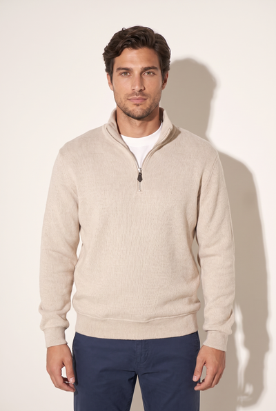 Dik Yaka Fermuarlı Muline Selanik Sweat (6228)
