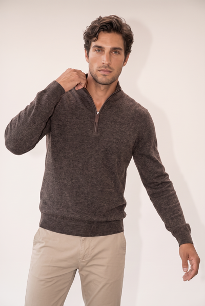 Dik Yaka Fermuarlı Muline Selanik Sweat (6228)