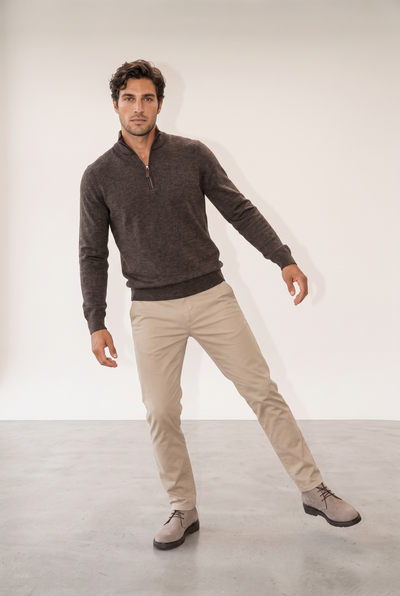Dik Yaka Fermuarlı Muline Selanik Sweat (6228)