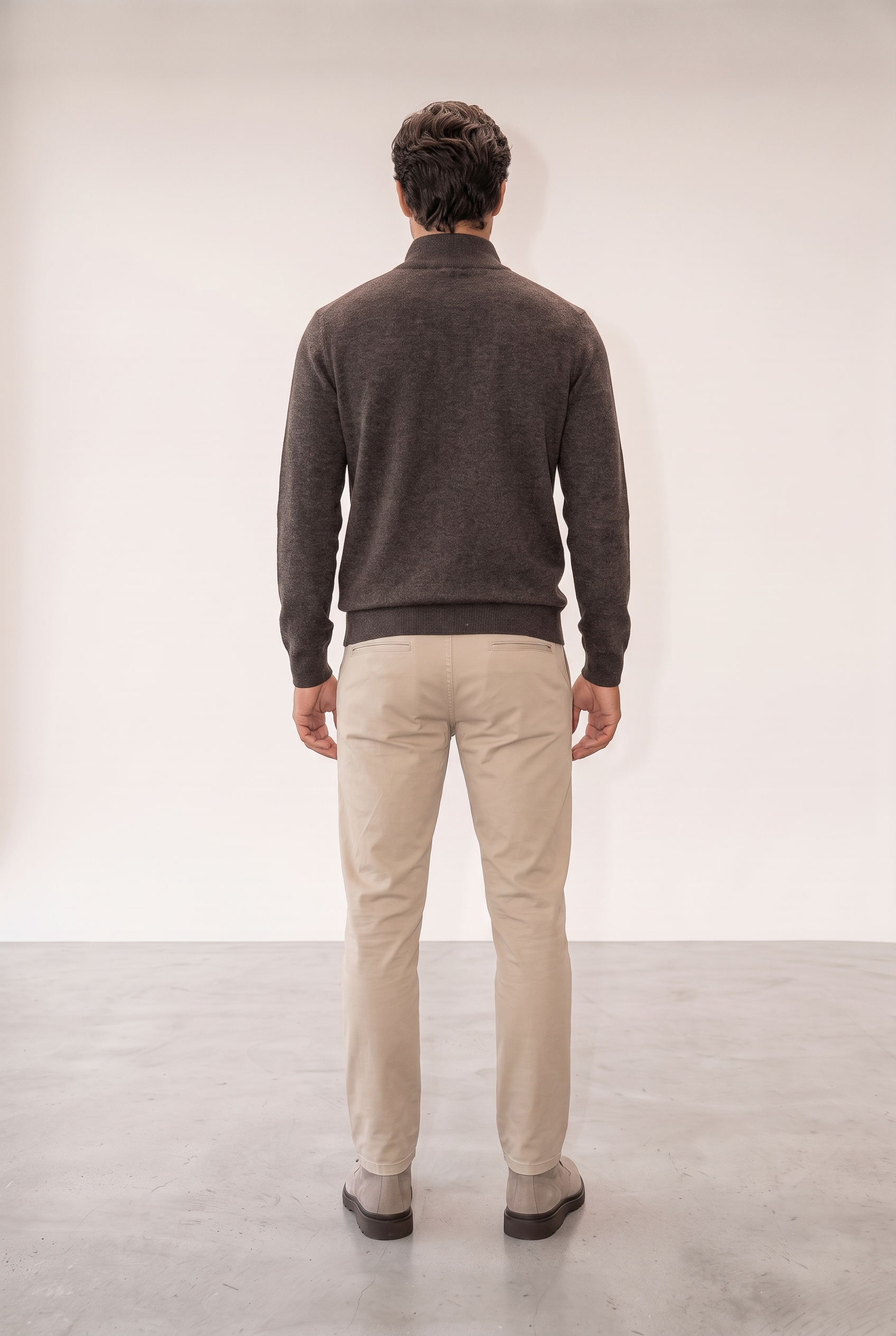 Dik Yaka Fermuarlı Muline Selanik Sweat (6228)