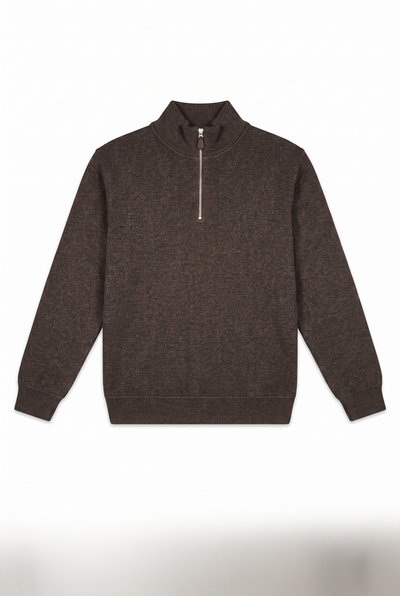Dik Yaka Fermuarlı Muline Selanik Sweat (6228)
