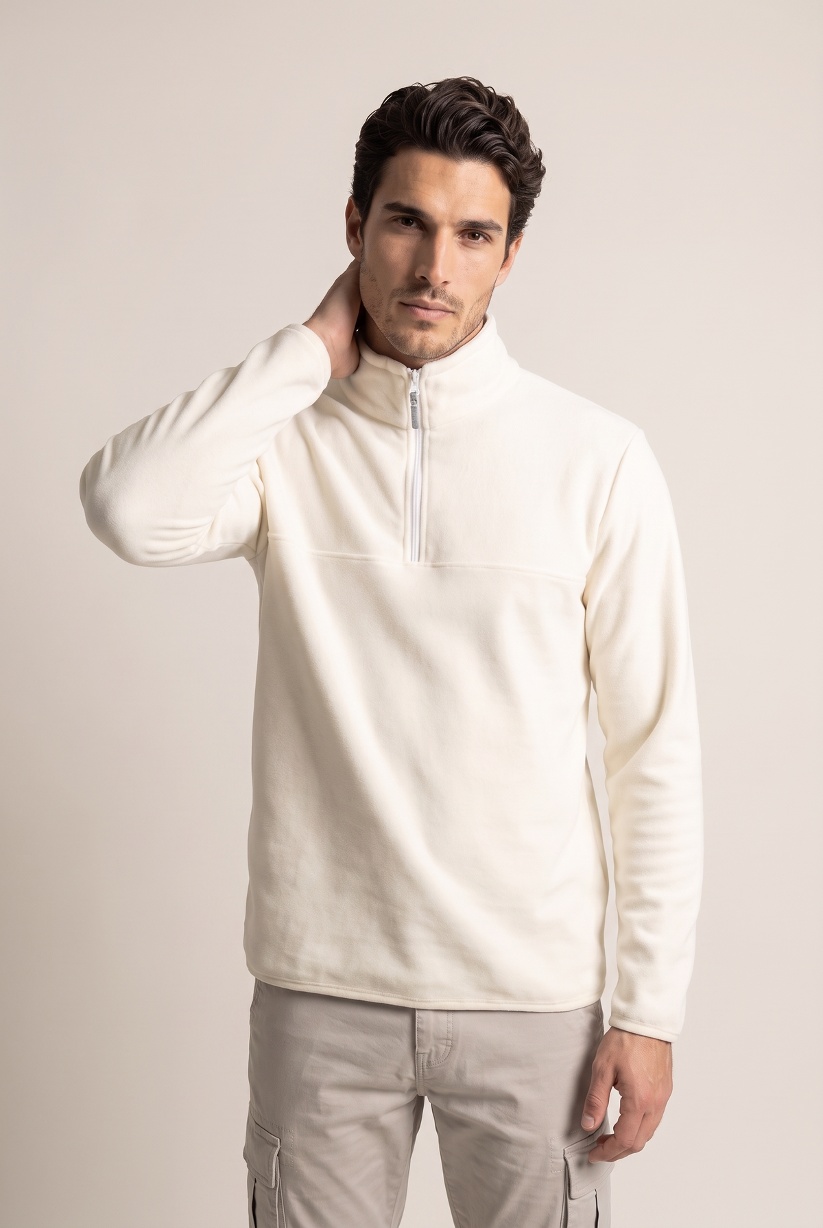 Basic Dik Yaka Polar Sweatshirt (6240)
