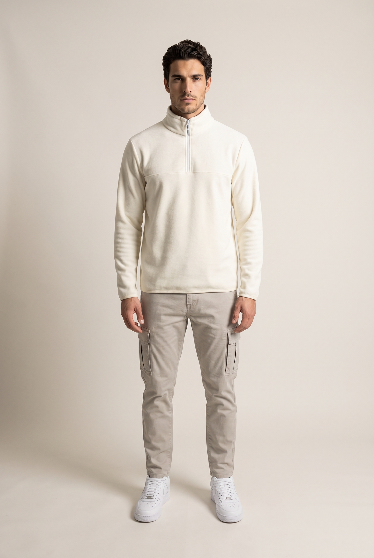 Basic Dik Yaka Polar Sweatshirt (6240)