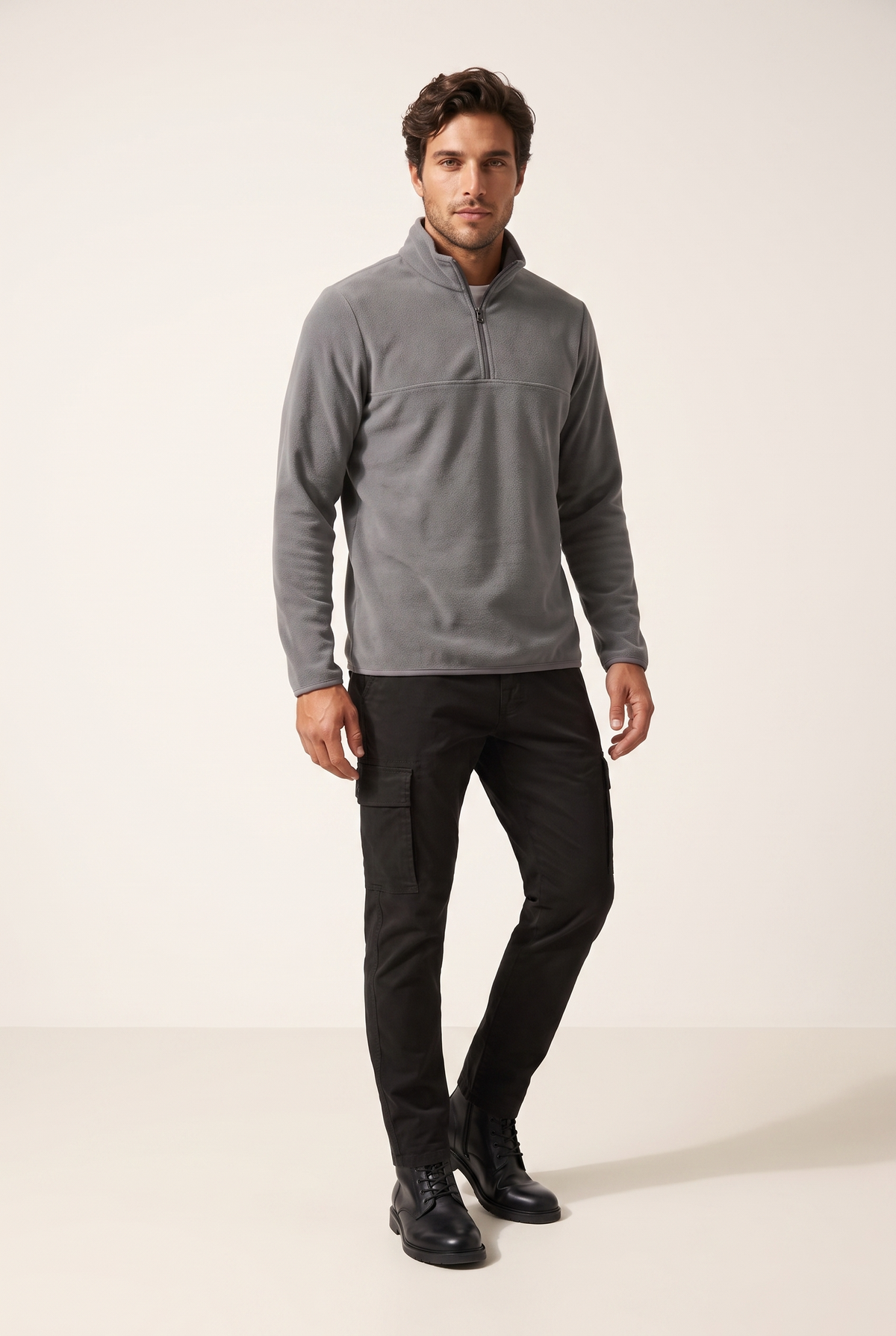 Basic Dik Yaka Polar Sweatshirt (6240)