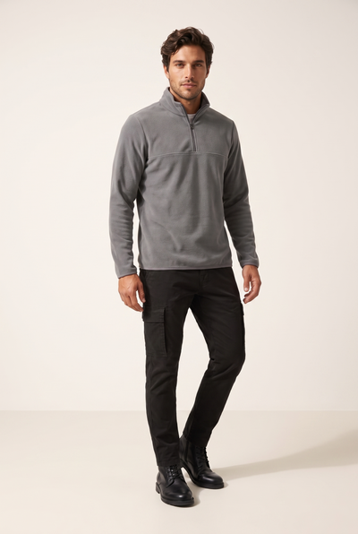 Basic Dik Yaka Polar Sweatshirt (6240)