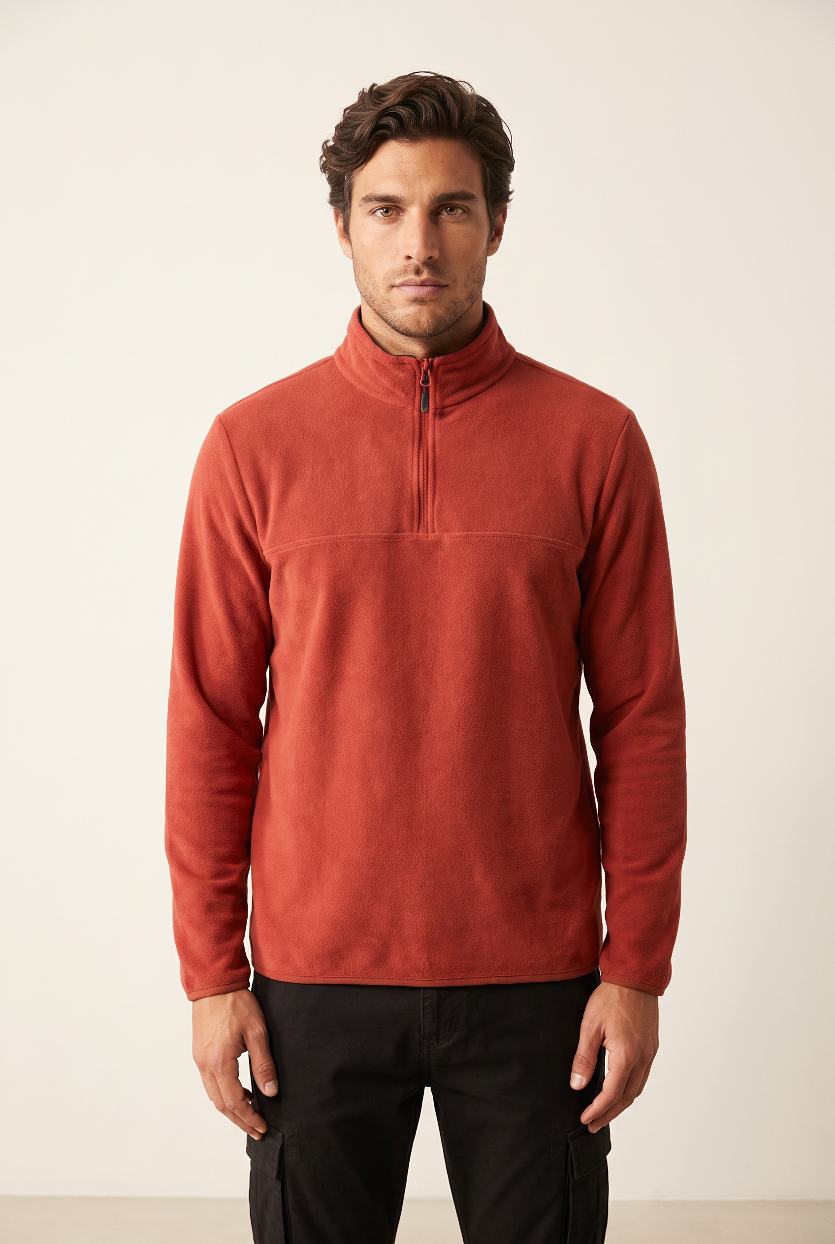 Basic Dik Yaka Polar Sweatshirt (6240)
