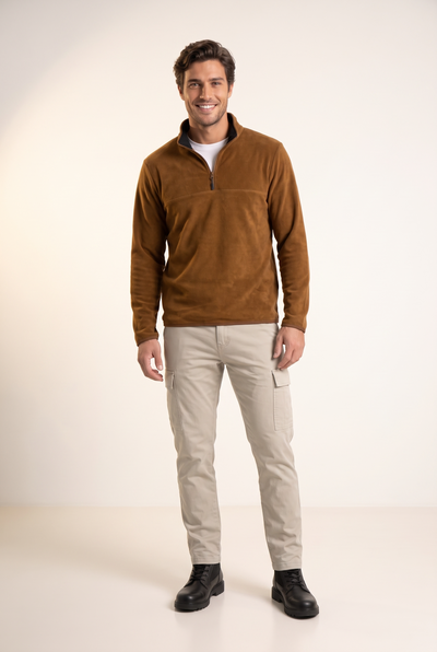 Basic Dik Yaka Polar Sweatshirt (6240)