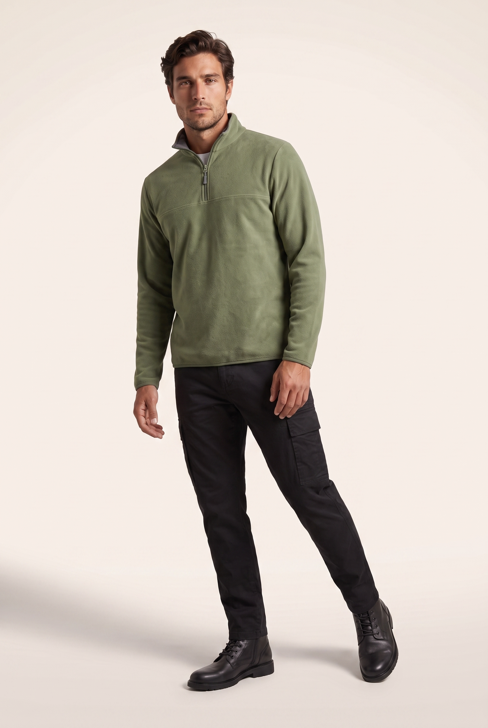 Basic Dik Yaka Polar Sweatshirt (6240)
