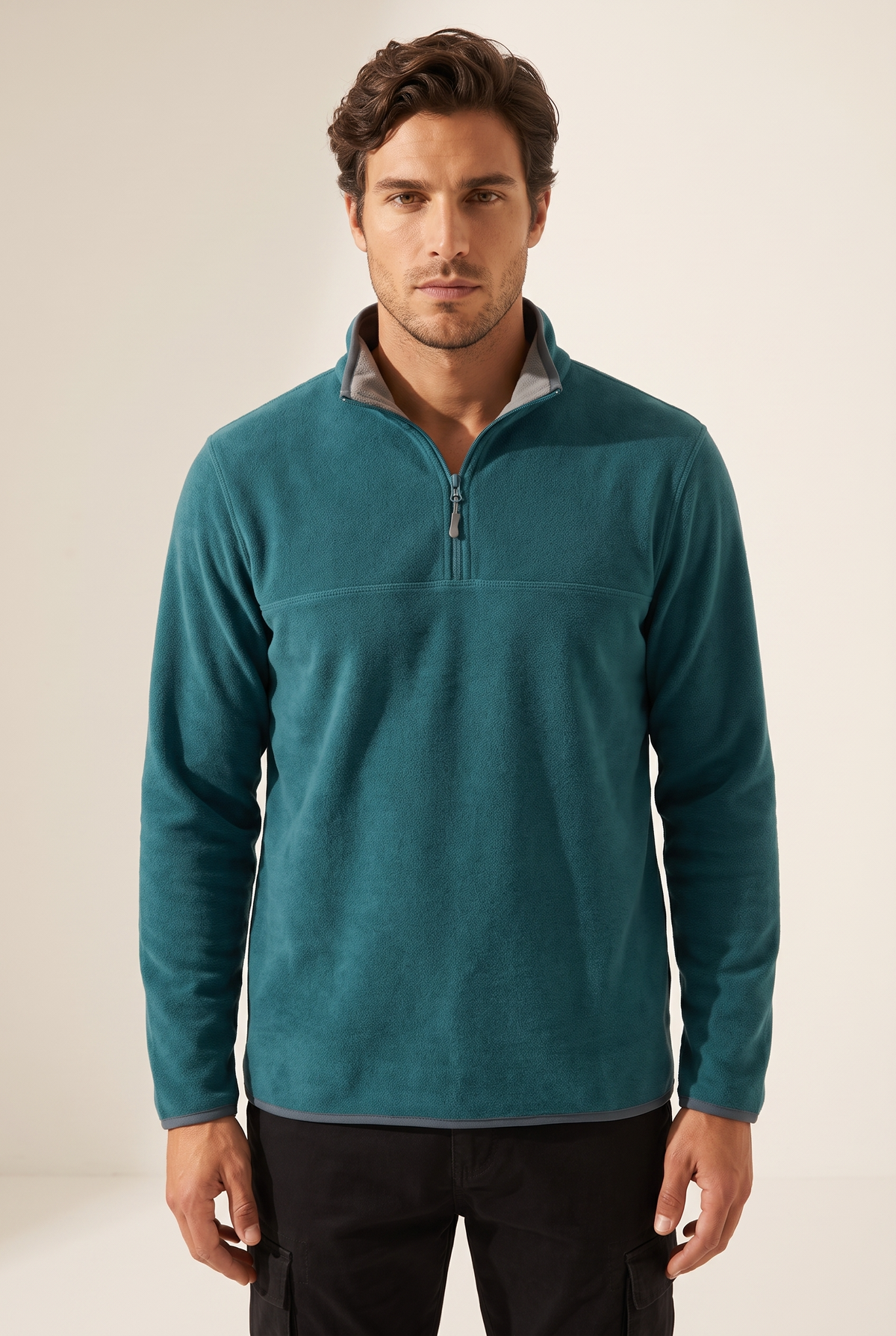 Basic Dik Yaka Polar Sweatshirt (6240)