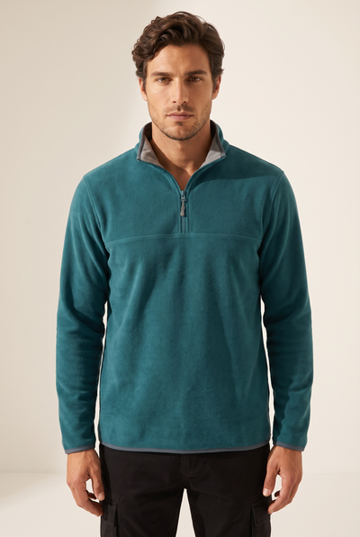 Basic Dik Yaka Polar Sweatshirt (6240)