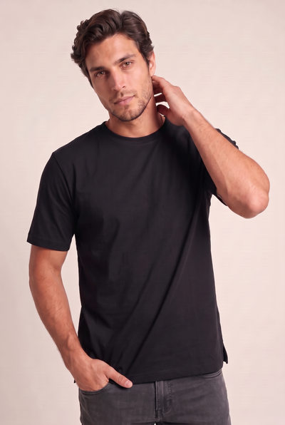 0 Yaka Fırçalı 2 İplik T-Shirt (6226)