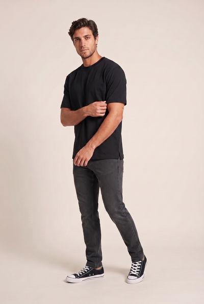 0 Yaka Fırçalı 2 İplik T-Shirt (6226)