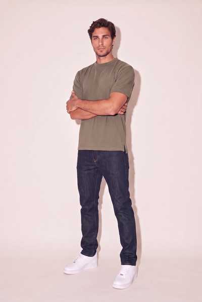 0 Yaka Fırçalı 2 İplik T-Shirt (6226)