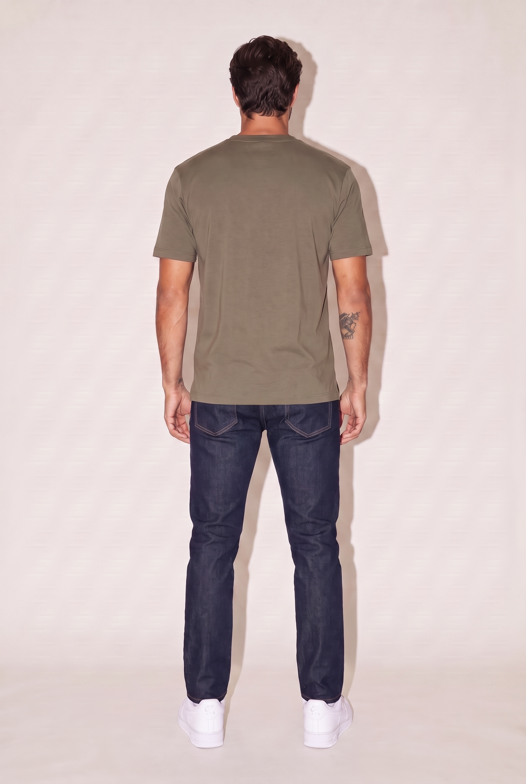 0 Yaka Fırçalı 2 İplik T-Shirt (6226)