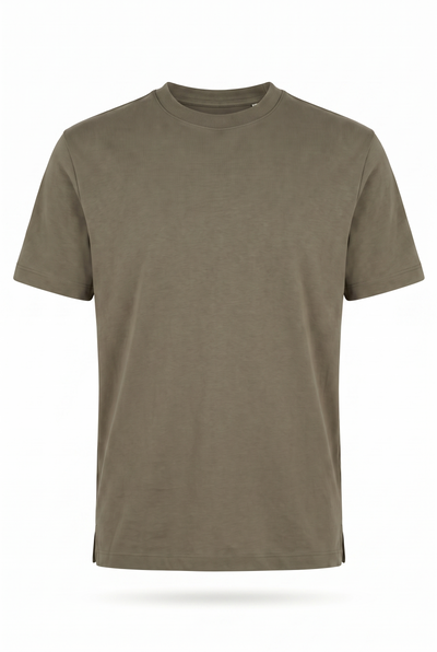0 Yaka Fırçalı 2 İplik T-Shirt (6226)
