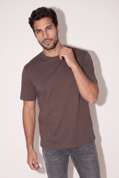0 Yaka Fırçalı 2 İplik T-Shirt (6226)